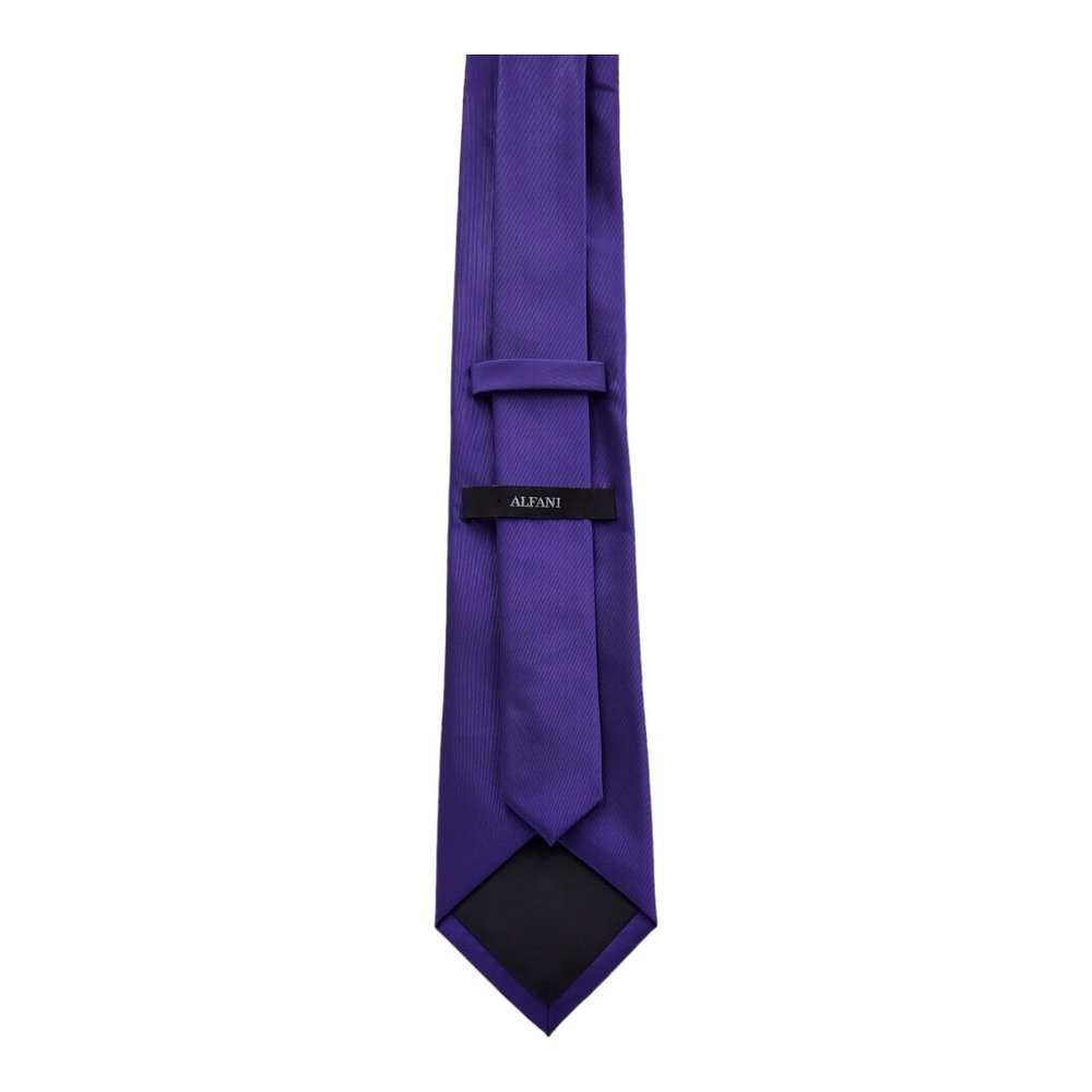 Alfani Satin Solid Pattern Purple 100% Polyester … - image 2
